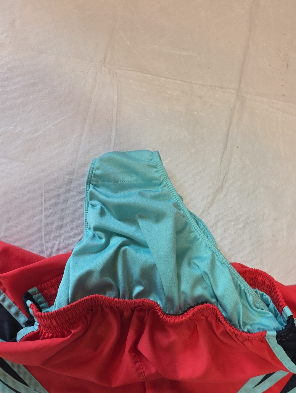 Nike Dri-Fit Women's Running Shorts Built in Brief Orange Aqua Black S - Picture 3 of 7